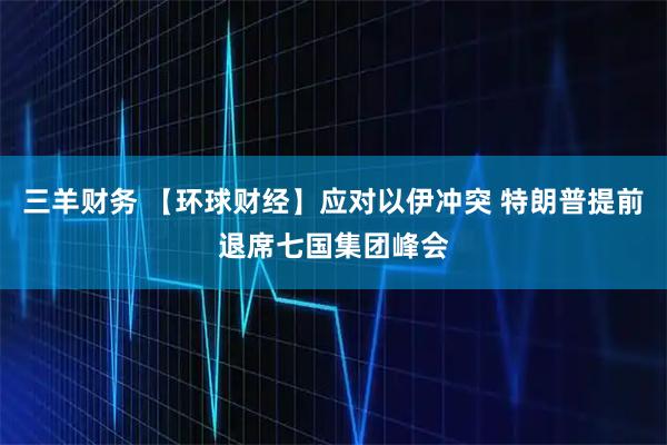 三羊财务 【环球财经】应对以伊冲突 特朗普提前退席七国集团峰会