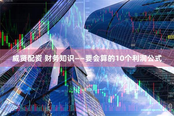 威贤配资 财务知识——要会算的10个利润公式
